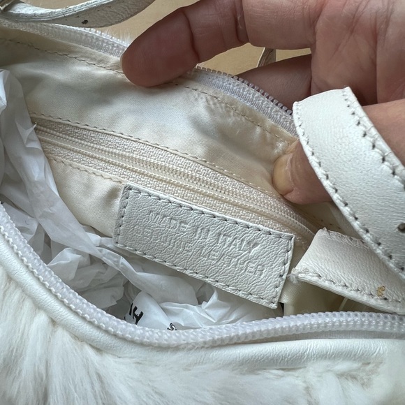 Made in Italy Genuine WHITE rabbit Fur Bag soft purchased from Rodeo Drive. - Picture 4 of 5
